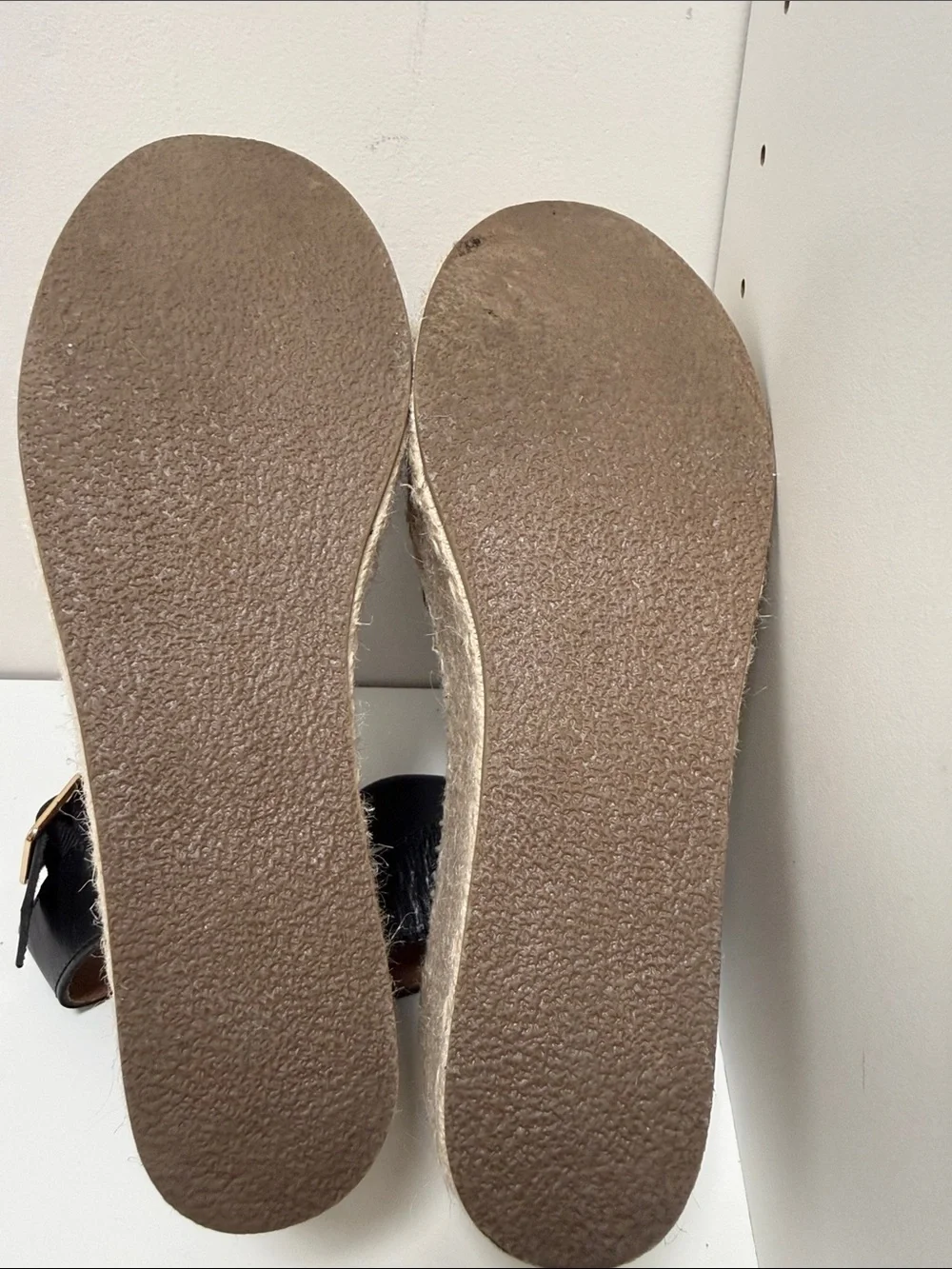 Aqua Rowan Platform Espadrille Sandals  Ankle Strap black sz 7.5
